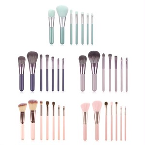 Lot de 7 pinceaux de maquillage avec manche en bois et support en PU avec logo personnalisé Kit de pinceaux de maquillage cosmétique pour fond de teint poudre ombre à paupières - Product Image 6