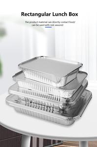 Récipient rectangulaire Boîte à lunch en papier étain Boîte d'emballage alimentaire jetable à emporter en feuille d'aluminium pour le stockage des repas - Product Image 6