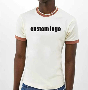 T-shirt bianche <span class=keywords><strong>Slim</strong></span> <span class=keywords><strong>Fit</strong></span> da <span class=keywords><strong>uomo</strong></span> in cotone pesante aderente Tee Shorts Tee Shorts manica T-shirt da <span class=keywords><strong>uomo</strong></span> <span class=keywords><strong>abbigliamento</strong></span> - Product Image 2