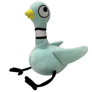 人気の漫画鳥のぬいぐるみクリエイティブ鳩ぬいぐるみ面白い青い大きな目のぬいぐるみ鳩のおもちゃ