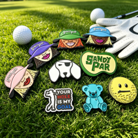 Marqueur de balle de golf personnalisé en bois uni, 25 mm, motif papillon noir et argenté, pour bière, avec impression variée