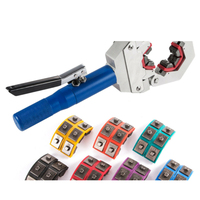 Herramienta de crimpado de mangueras hidráulicas, herramienta de crimpado de CA para accesorios de manguera con púas y rebordes, kit manual de crimpado de mangueras de CA para reparación de aire acondicionado