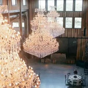 Luminária de cristal grande luxuosa moderna para projetos, luminária pendente para sala de estar, hotel e vila, sala de jantar, lobby