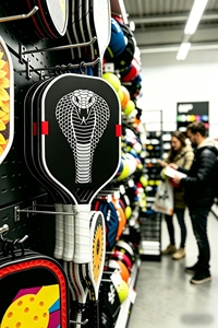 Ex83 USAPA Approved Carbon Fiber Pickleball Paddle, King <strong>Cobra</strong> Pattern, Black White High Contrast Design for Outdoor Indoor Play - Product Image 4