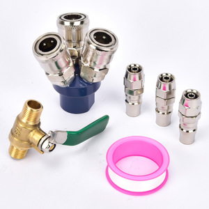 Plowing 6Pc Round T-Joint <b>Quick</b> Coupler Set Carbon Steel Air Hose <b>Connector</b> Pneumatic Parts - Product Image 3