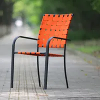 Железный лямки металлическая мебель на открытом воздухе для штабелирования сад патио кресло для отдыха