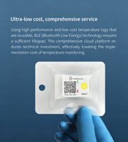 ZenMeasure Safe Guard - Etiqueta Registradora de Temperatura Inalámbrica para Cadena de Frío Médica con Sensor de 60,000 Puntos de Datos