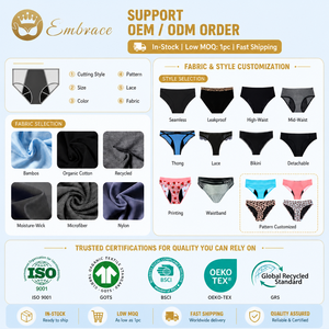 Culotte Menstruelle Écologique 3 Couches Anti-Fuite Lavable Sans Couture, Thong et Panties, pour Femmes et Jeunes Filles - Product Image 5