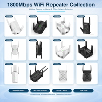 Repetidor Inalámbrico de Alta Velocidad 1800Mbps, Extensor de Rango WiFi de Doble Banda con 6 Antenas Externas para Hogar y Oficina, Enchufe EU/US