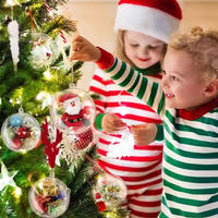 Boule de Noël transparente DIY de haute qualité, en plastique, remplissable, ornement suspendu pour arbre de Noël, décoration pour la maison, mariage, fête