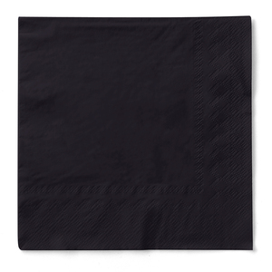 Serviettes Uni noir 33x33 cm 1/4 fois en tissu 100 pièces - Product Image 1
