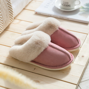 2024 vendita calda soffice e morbida casa interna per pantofole da donna antiscivolo in camoscio in cotone scamosciato con pelliccia di peluche per ragazze <span class=keywords><strong>La</strong></span> - Product Image 1