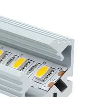 Profilé LED en aluminium en forme de V 26.62mm Bande lumineuse LED avec diffuseur de lentille PC et accessoires pour profilé LED en aluminium