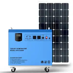 GCSOAR Bateria 12v-65ah * 1pcs Painel: 18v-150w * 1pcs Inversor 12v Dc-500w Off Grid Solar Power Generator System Para Casa