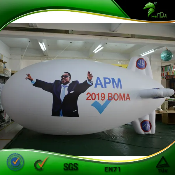 Inflatable RC Zeppelin Model Airship Outdoor Advertising Blimp Helium LED Lighting Balloon