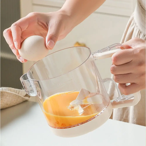 Batteur à œufs manuel semi-automatique multifonction écologique en plastique avec fonction de mesure pour la cuisine - Product Image 2