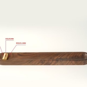 CHENLANG <b>3</b>-Hole Brass Incense Holder with Walnut Wood Burner Anti-Ash Flying Feature for Meditation Yoga Home Decor Aromatic Use - Product Image 4