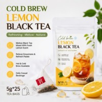 Sachets de thé noir glacé au citron, marque privée OEM, en gros, saveur miel, boisson estivale, sachet refermable
