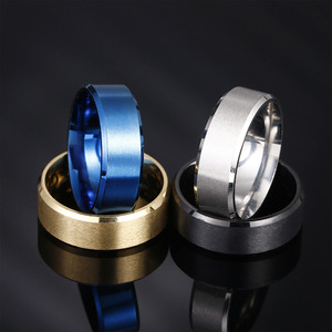 Anillo de Acero Inoxidable Mate de 8MM para Hombre, Venta Caliente Transfronteriza, Joyería de Moda Sencilla de Fábrica de Yiwu, Venta al por Mayor de Joyería - Product Image 3