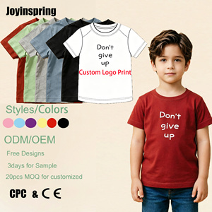 <strong>Children</strong> Short Sleeve Crew Neck Tee With Motivational Quote Print Solid Color Breathable Fabric for Boys Daily Casual Wear. - Product Image 1