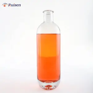 Botol anggur bersertifikasi Cina dibuat silinder minuman 500ml 700ml 750ml botol anggur botol Volume besar bening