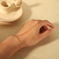 Pulsera de Acero Inoxidable de Moda con Certificado CE, Resistente al Deslustre, Impermeable, Cadena para Dedos en Oro de 18k