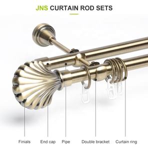 Starcoco — tringle à rideau en métal, tube en fer forgé en alliage d'aluminium, finition de fenêtre de <span class=keywords><strong>baie</strong></span>, prix d'usine - Product Image 3