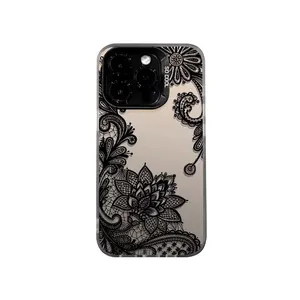 Mode Dentelle Floral Motif Antichoc Téléphone étui pour <span class=keywords><strong>iphone</strong></span> <span class=keywords><strong>11</strong></span> 12 13 14 15 Pro Max X XR XS Max 15Pro Dur PC <span class=keywords><strong>Coque</strong></span> Arrière - Product Image 5