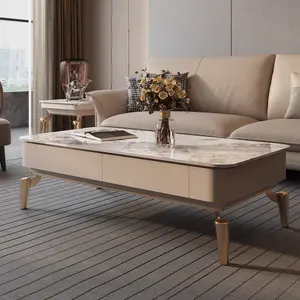 NOVA Pandora vernice lucida mobili soggiorno moderno nordico classico grande tavolino laterale superficie quadrata in ardesia R25 tavolo da tè