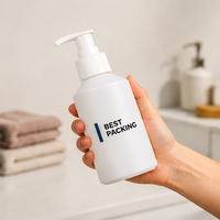 Bouteilles de pompe en verre blanc mat personnalisées de luxe 60ML 100ML 120ML 200ML bouteilles de distributeur de nettoyage de shampooing en verre d'épaule oblique