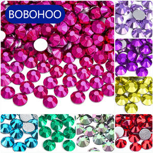 BOBOHOO fabrika doğrudan yüksek kaliteli cam kristal mayın serisi olmayan sıcak düzeltme Rhinestones toptan erkek gömlek Hoodie için özel - Product Image 1