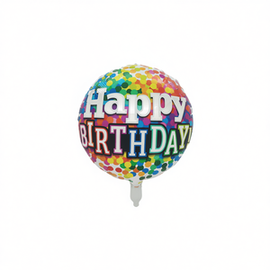 Palloncino in Foil 'Party Love Happy Birthday' 45cm Rotondo Metallizzato per Decorazioni Feste di Compleanno per Bambini - Product Image 3