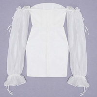 Robe moulante blanche sexy à épaules dénudées MANNI – Vêtements décontractés chic pour femme
