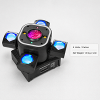 Projecteur de scène à tête mobile à quatre bras matriciel RGBW pour DJ, bars et événements