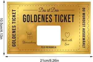 Carte de voeux surprise à gratter pour événement tombola Golden Ticket - Product Image 2