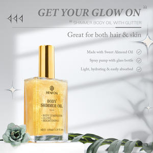 Etiqueta privada Cuerpo brillo maquillaje resaltador Brillo Coco bronceado Aceite brillo líquido spray para piel negra - Product Image 5