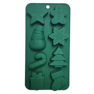 Christmas Theme Cake Molds Jingerbread Man Christmas Bell Snowman Elk Shape Wax Candle Mould DIY Silicone Christmas Molds