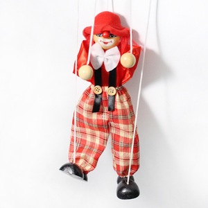 Marionetta in legno pupazzi Clown Pull String <span class=keywords><strong>Marionette</strong></span> mani <span class=keywords><strong>e</strong></span> piedi mobili per la festa di famiglia - Product Image 4