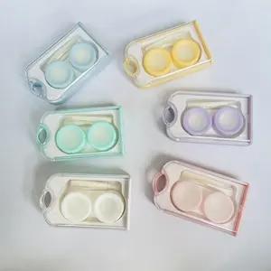 Easy Carry Eye Transparente Clear Estuche Para Lentes De Contacto Container Custom Contact Lens Case 2017