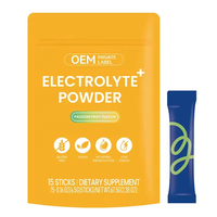 Groothandel Elektrolyten Supplement Poeder Passievrucht Smaak 15 Sticks Individuele Sachets Helpt Balans te Blijven & Sport Hydratatie te Ondersteunen