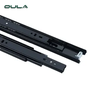 China Top Quality Drawer Slide Rail for Furniture Full Extension Black Finish Smooth Durable Use Drawer Slide Rail