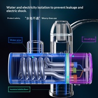 Chauffe-eau instantané 3000W 220V en ABS et acier inoxydable pour cuisine et salle de bain avec affichage numérique, poignée unique, monotrou