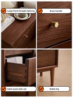 Laci meja malam, tempat tidur Modern mewah kayu padat hitam Walnut samping tempat tidur meja dengan penyimpanan untuk kamar tidur