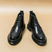 Chaussures en cuir imperméables grande taille pour hommes, vente en gros transfrontalière, nouvelle collection hiver 2026, bottines basses en cuir style brogue britannique