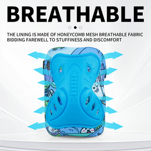 Ensemble de protections complètes pour patins à roulettes et skateboard, avec logo personnalisé OEM, coussinets antidérapants épais, genouillères et coudières en gros - Product Image 6