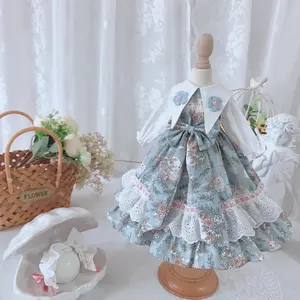 Bunny Painted Handmade Lolita Dress Outfits Set With Hairband For 1/4 Scale BJD Doll And 18 Inch Doll