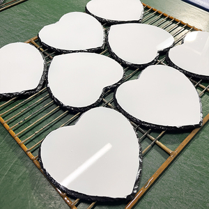 Cadre photo en <span class=keywords><strong>ardoise</strong></span> en forme de cœur pour sublimation, transfert thermique, avec support de présentation, pour personnalisation DIY - Product Image 1