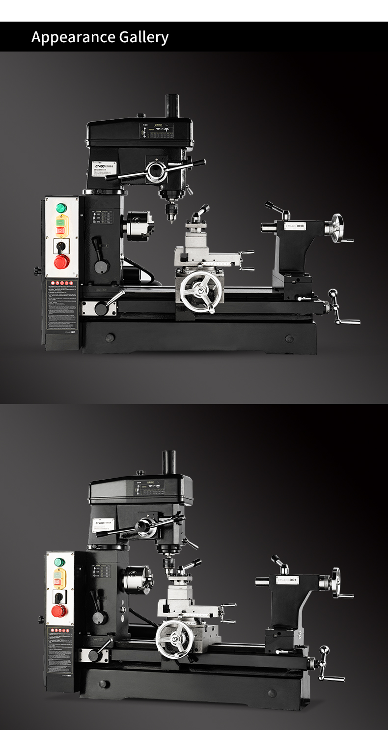 Combo Mill Drill Lathe Machine CT400 Mini 3in1 Lathe MultiPurpose