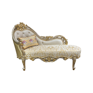 Silla de cuero francés <span class=keywords><strong>chaise</strong></span> <span class=keywords><strong>longue</strong></span> europea de lujo de madera maciza tallada silla perezosa - Product Image 5