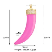 Pendentif unique et coloré en or 18 carats en forme de cornes de taureau et de lune, accessoires de bijoux tendance en forme de croissant arc-en-ciel L06 R54